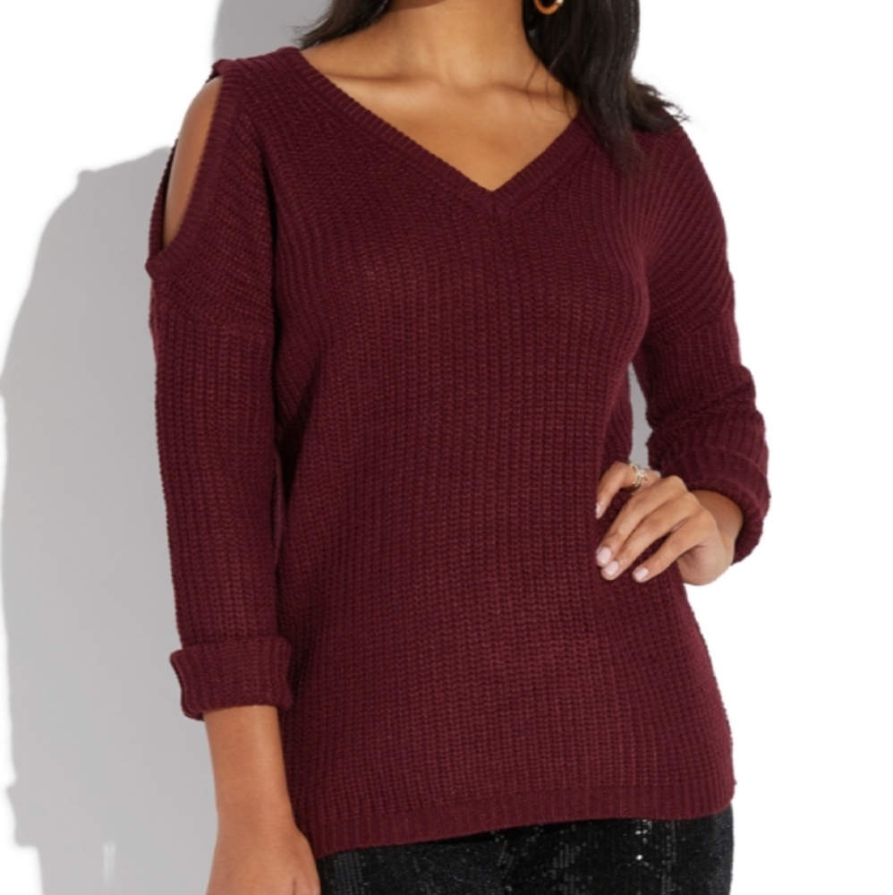 BURGUNDY SWEATER - Picture 1 of 7